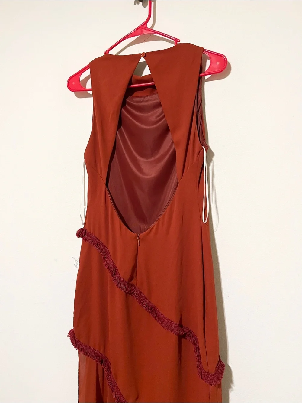 NWT Lady Pipa Grace Dress Sz Large Chiffon Rust $280